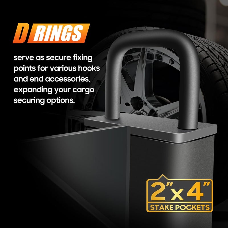toolhoper Stake Pocket Spare Tire Mount, Trailer Spare Tire Mount Fit 4 5 6 8 Lugs Trailer Wheels On 4", 4.5", 4.75", 5", 5.5", 6", 6.5" Bolt Patterns，Capacity 150 Lbs, Fits 2x4 Stake Pocket - Image 4